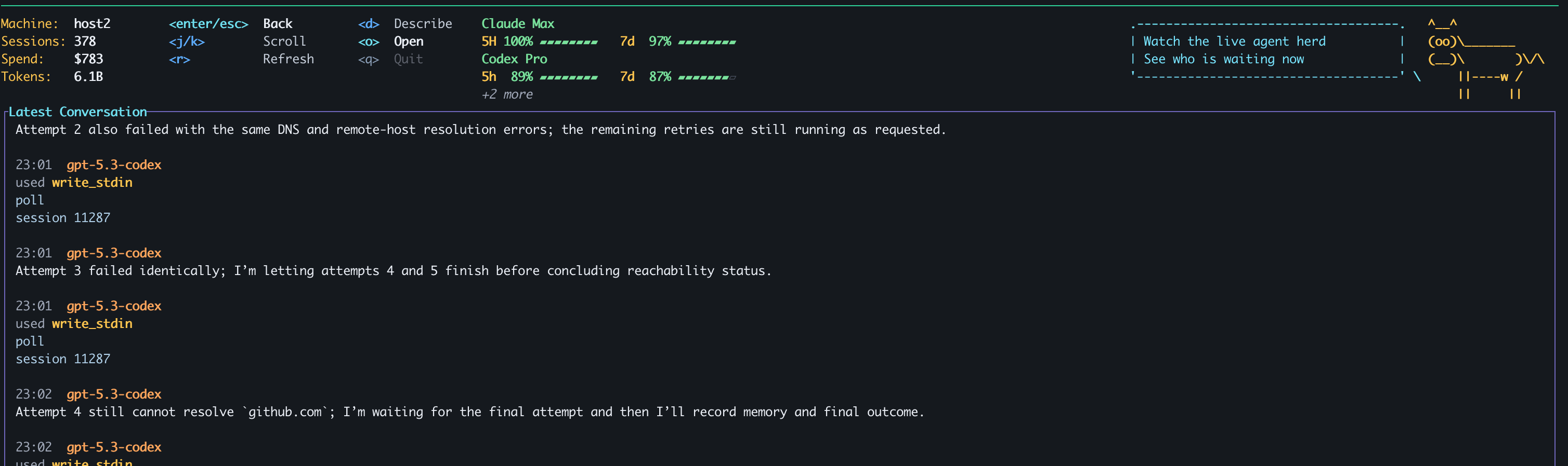 Agent Cow latest conversation