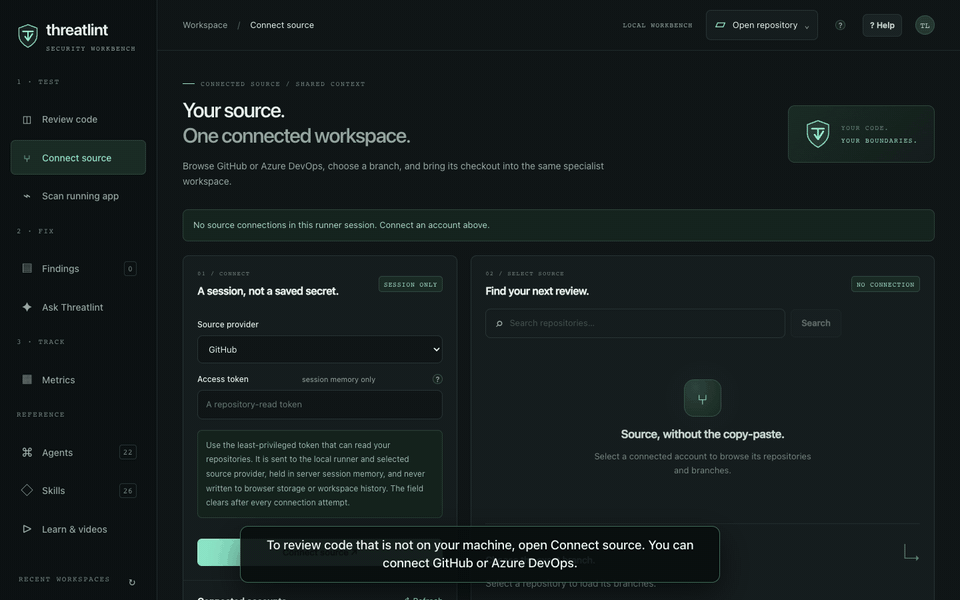Connect a source code manager