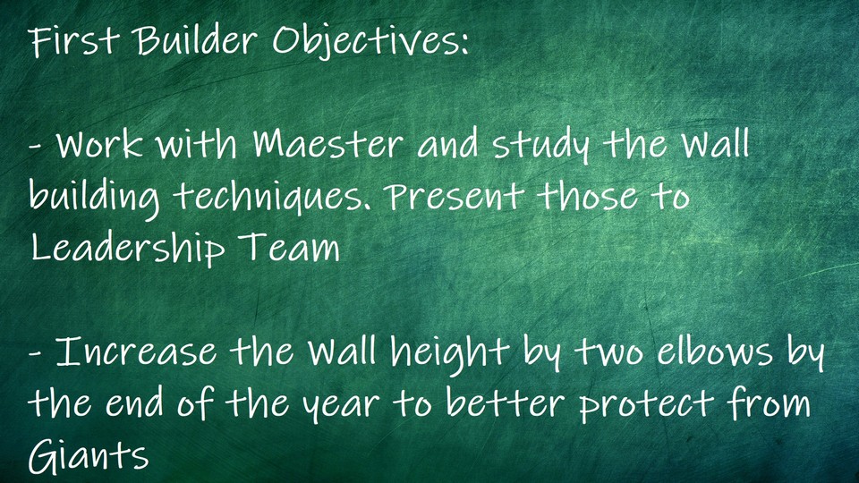 First Builder Objectives