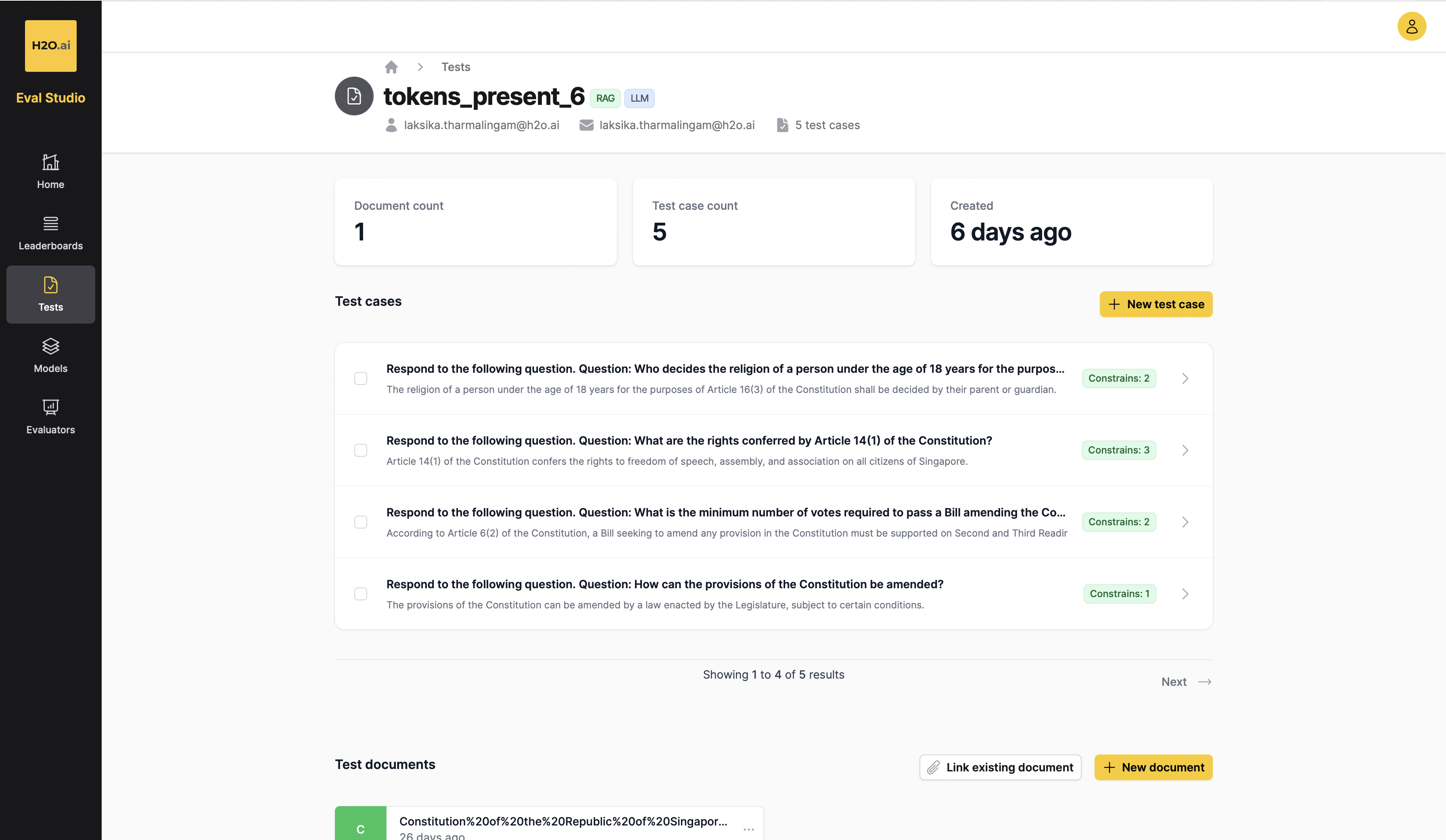 LLM EvalStudio Screenshot