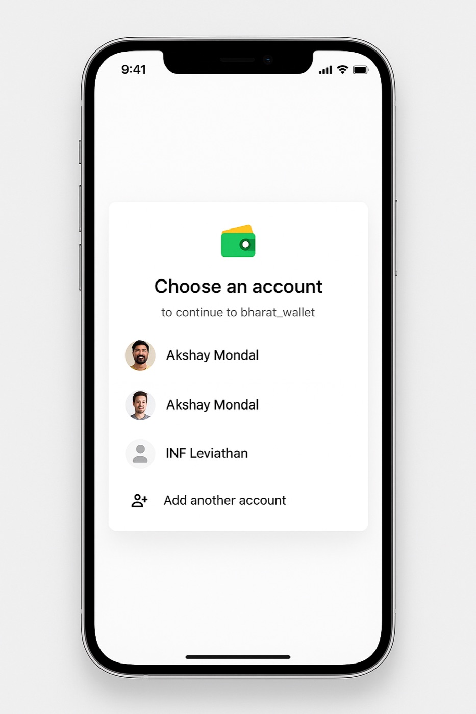 Bharat Wallet Mobile Interface