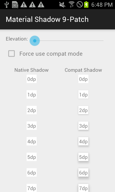 The Android Arsenal 9 Patch Material Shadow 9 Patch