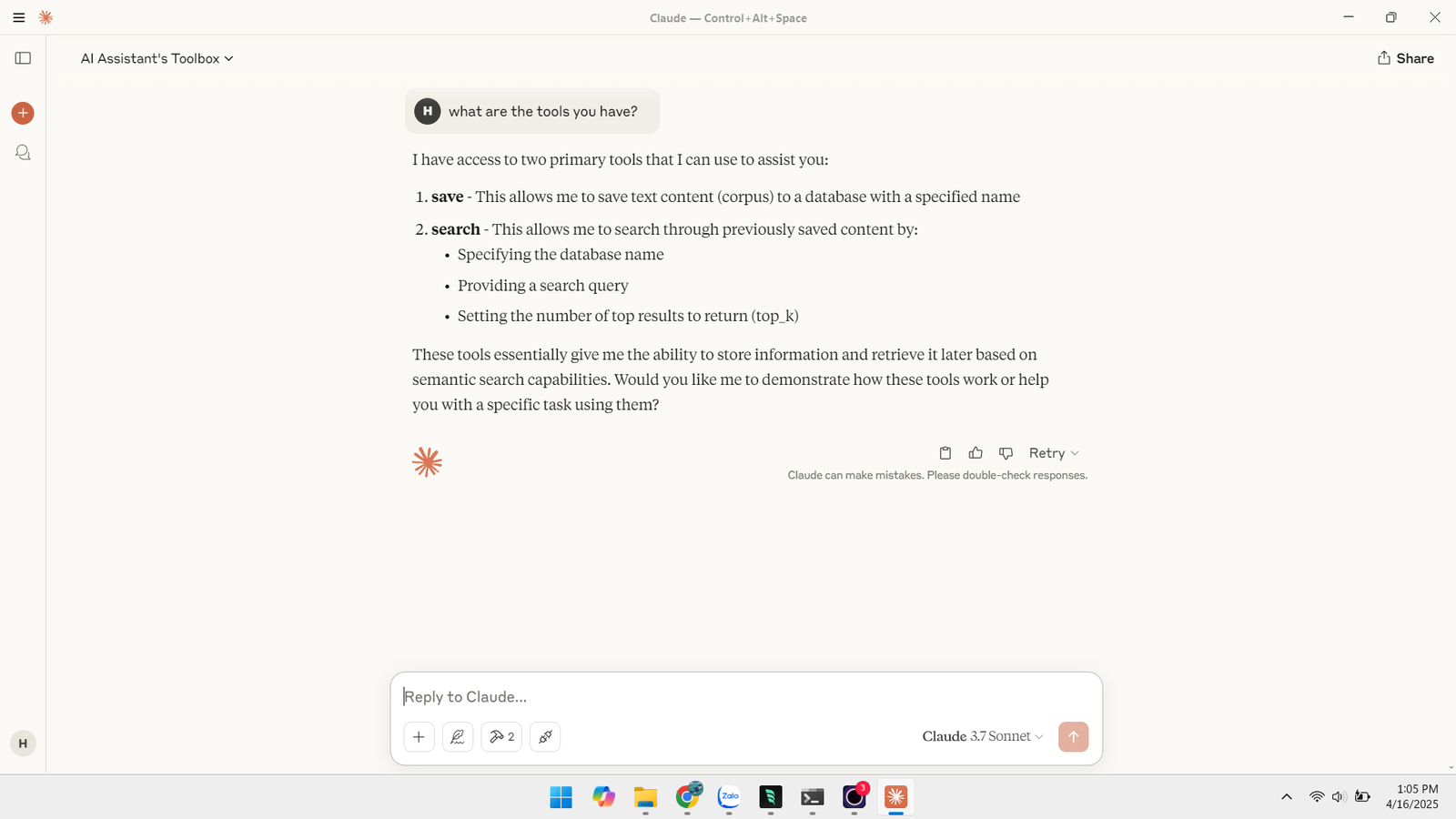 Claude Desktop Demo