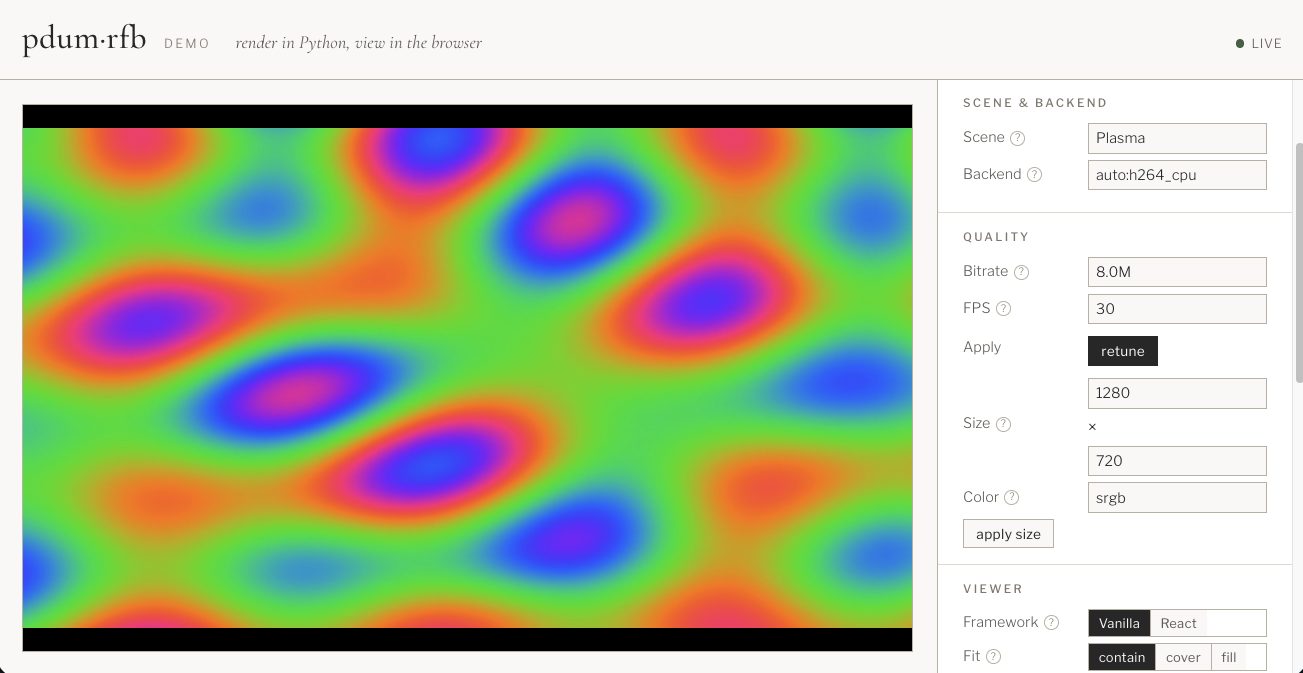 The pdum.rfb interactive demo