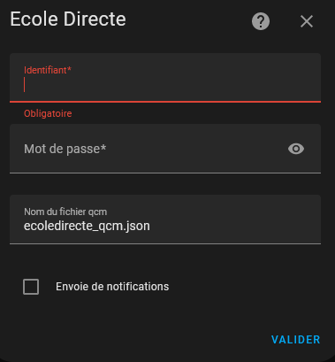 Ecole directe config flow