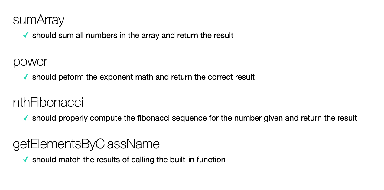 passing tests