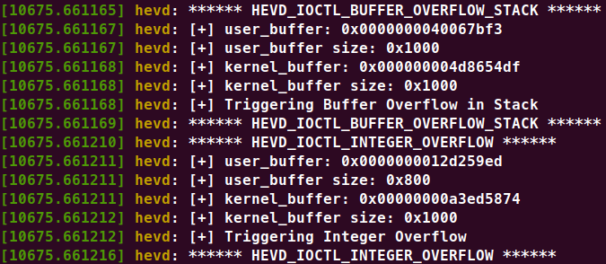 Linux HEVD Driver IOTCL Log Linux HEVD Driver IOTCL Log