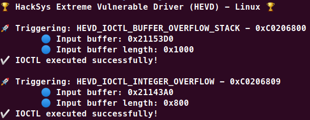 Linux HEVD驱动程序IOTCL测试