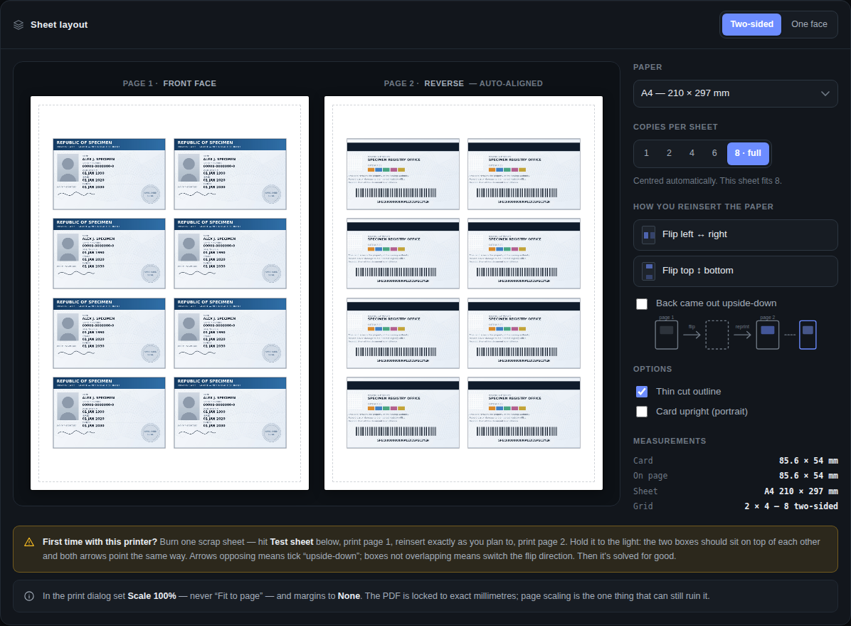 Sheet layout