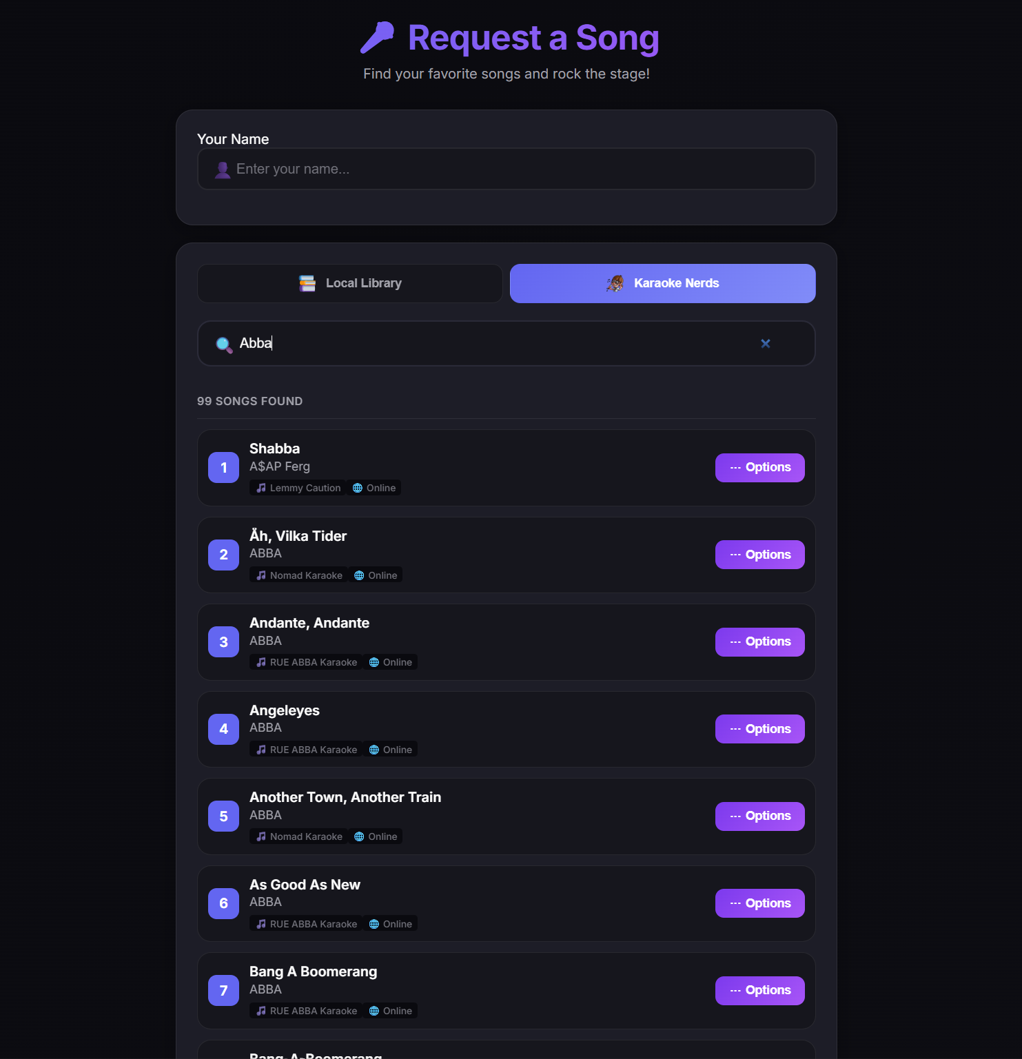Karaoke Nerds Page