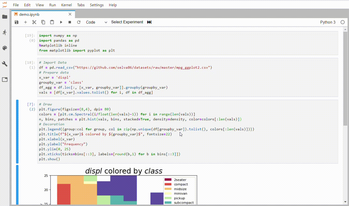 Basic usage of the experiments extension