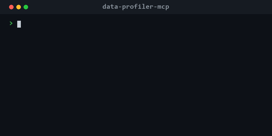 data-profiler-mcp demo: one prompt returns severity-ranked data-quality flags and a memory-saving dtype plan