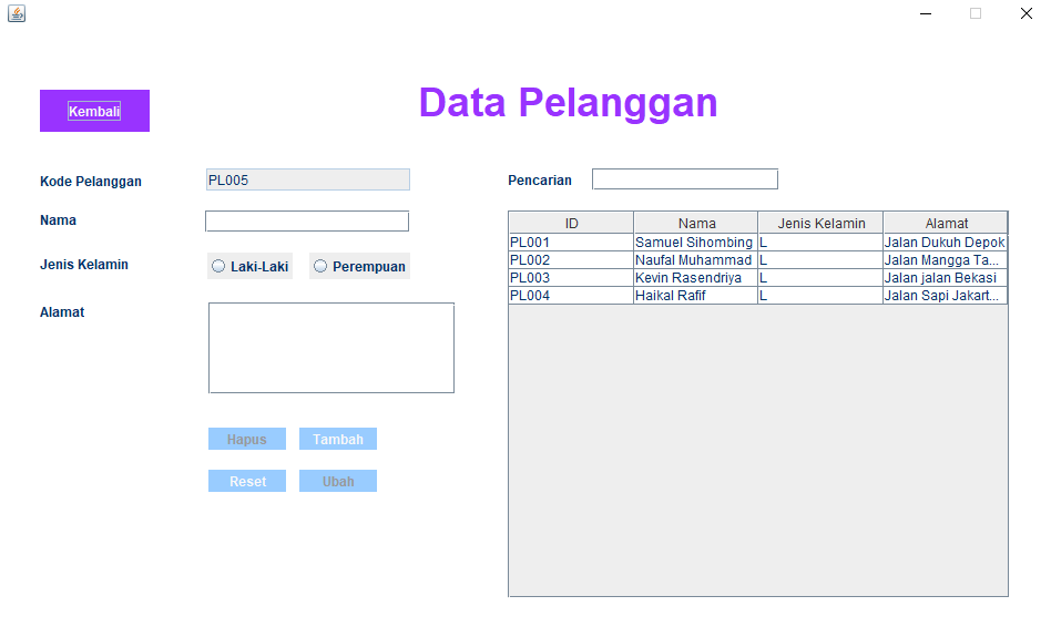 Halaman Pelanggan