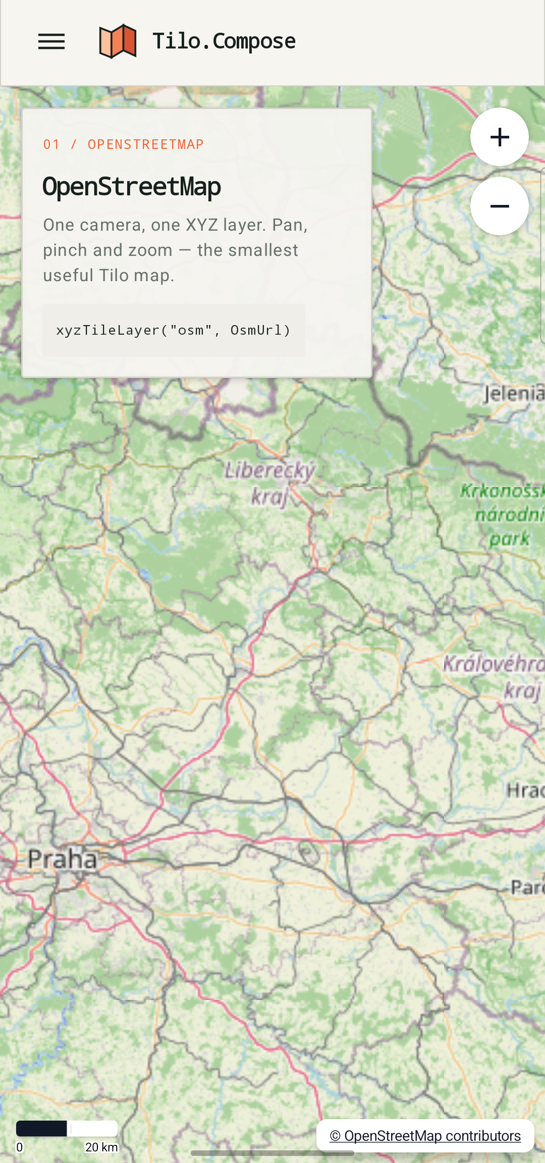 Tilo.Samples minimal OpenStreetMap XYZ layer