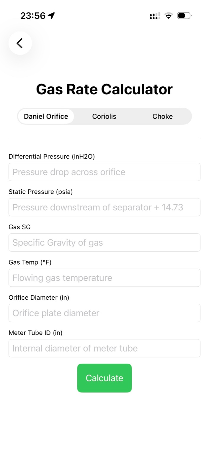 Gas Rate Calculator