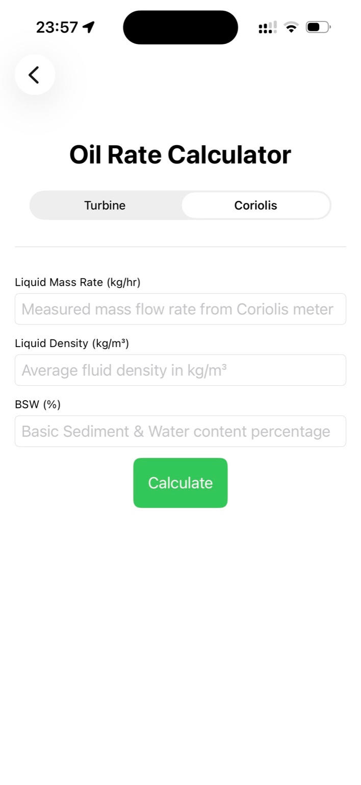 Oil Rate Calculator
