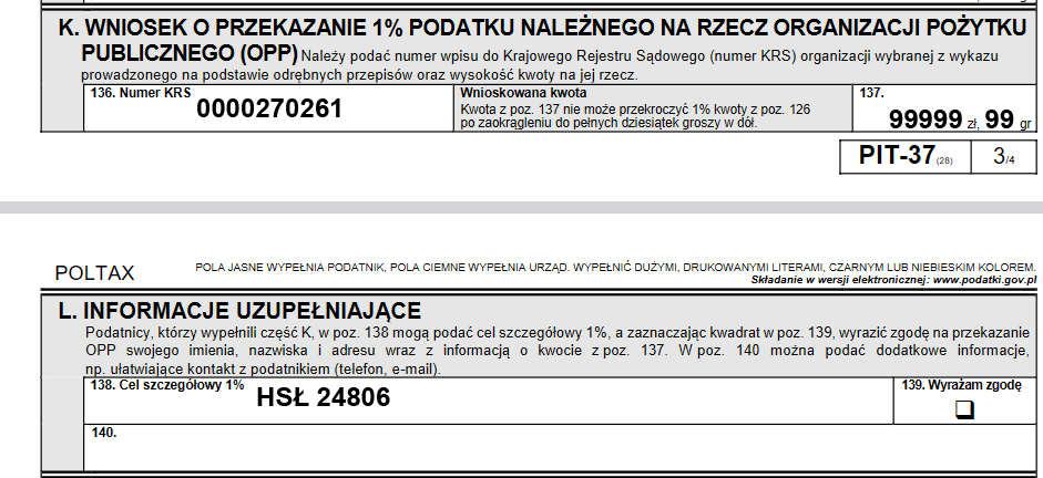 Grafika przedstawiająca sposób wypełnienia formularza PIT