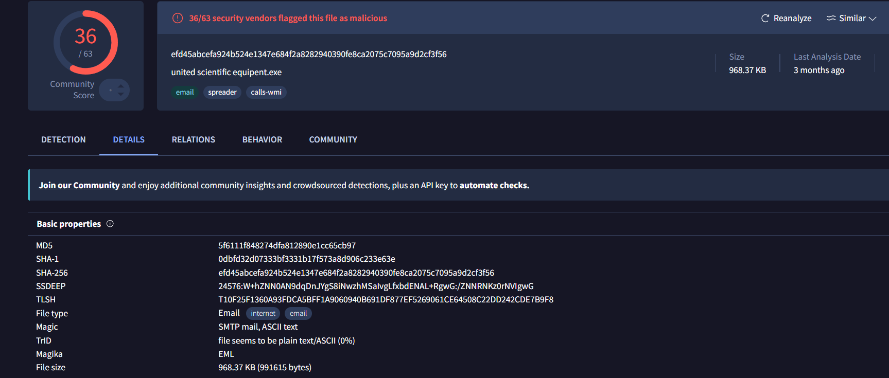 VirusTotal 基本属性