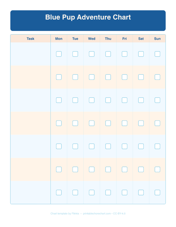 Blue Pup Adventure Chart preview