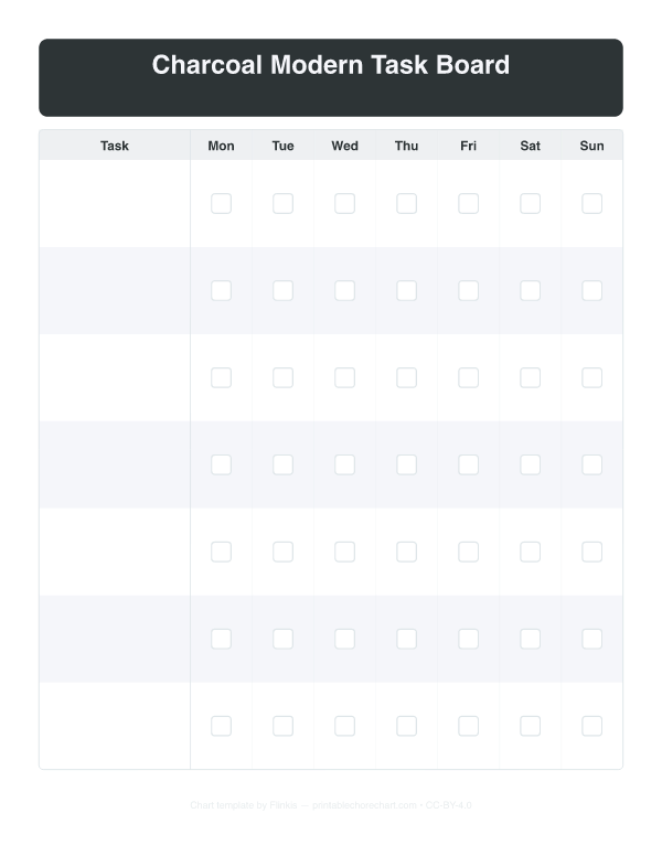 Charcoal Modern Task Board preview