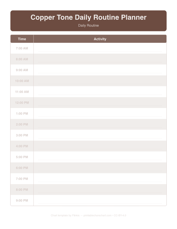 Copper Tone Daily Routine Planner preview