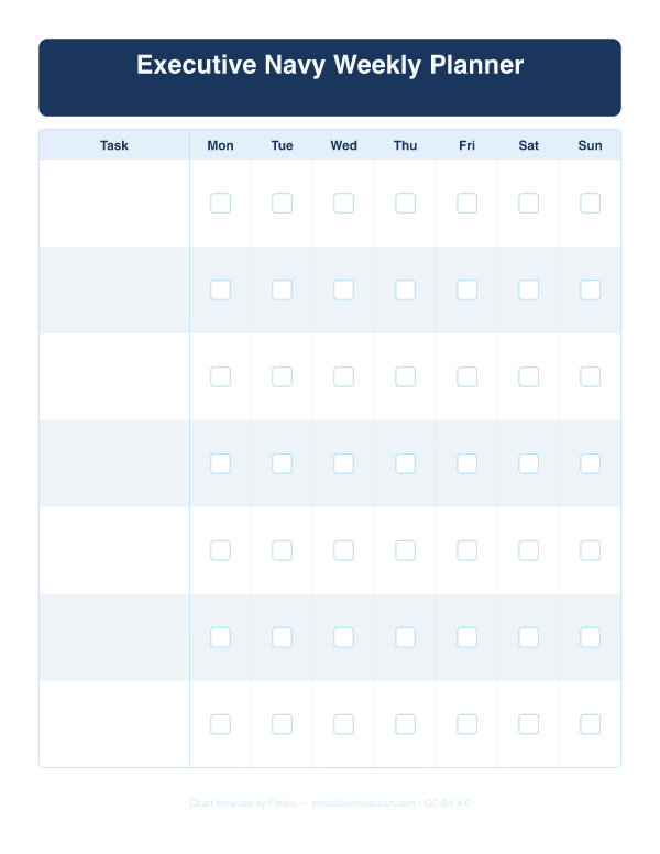 Executive Navy Weekly Planner preview