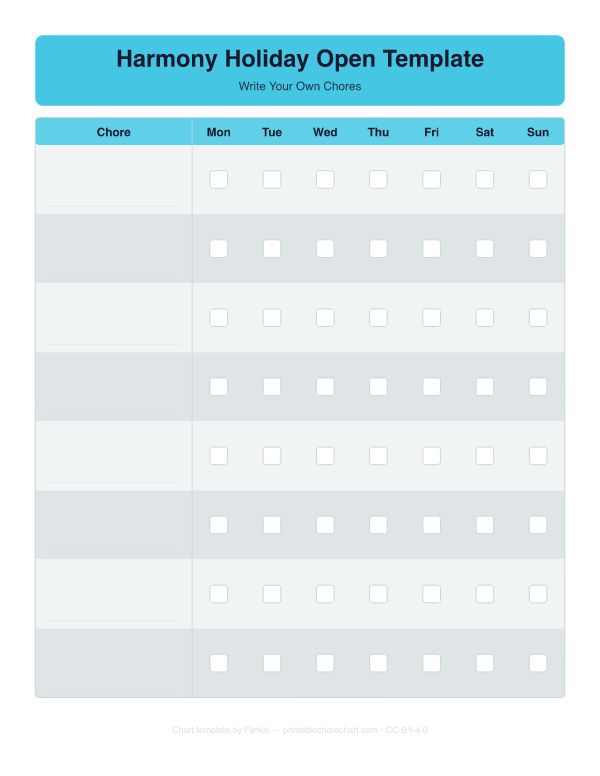 Harmony Holiday Open Template preview