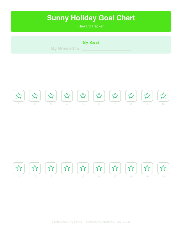 Sunny Holiday Goal Chart preview
