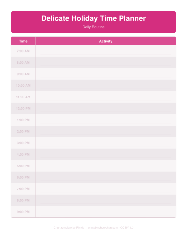 Delicate Holiday Time Planner preview