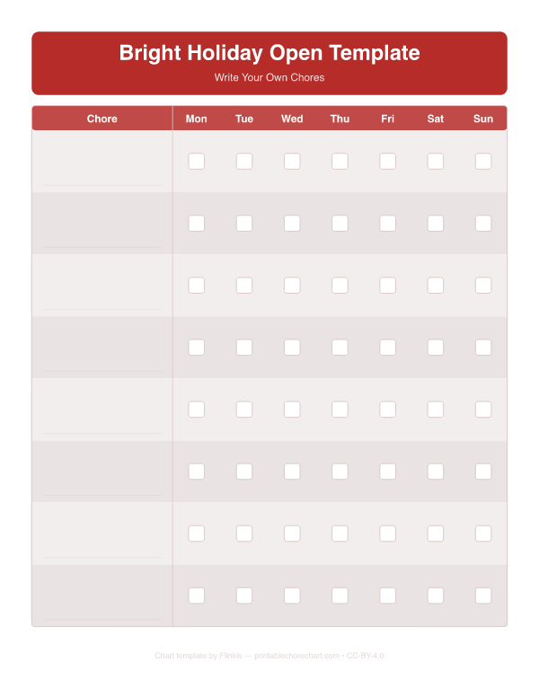 Bright Holiday Open Template preview