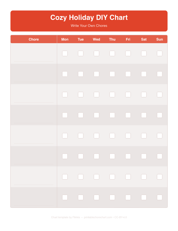 Cozy Holiday DIY Chart preview