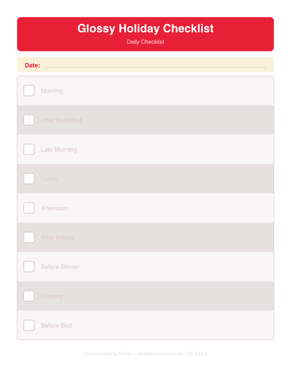 Glossy Holiday Checklist preview
