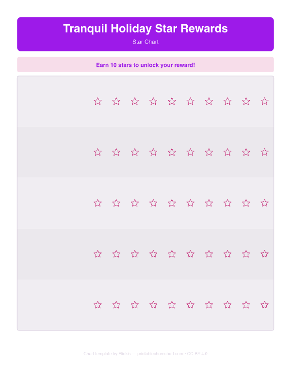 Tranquil Holiday Star Rewards preview