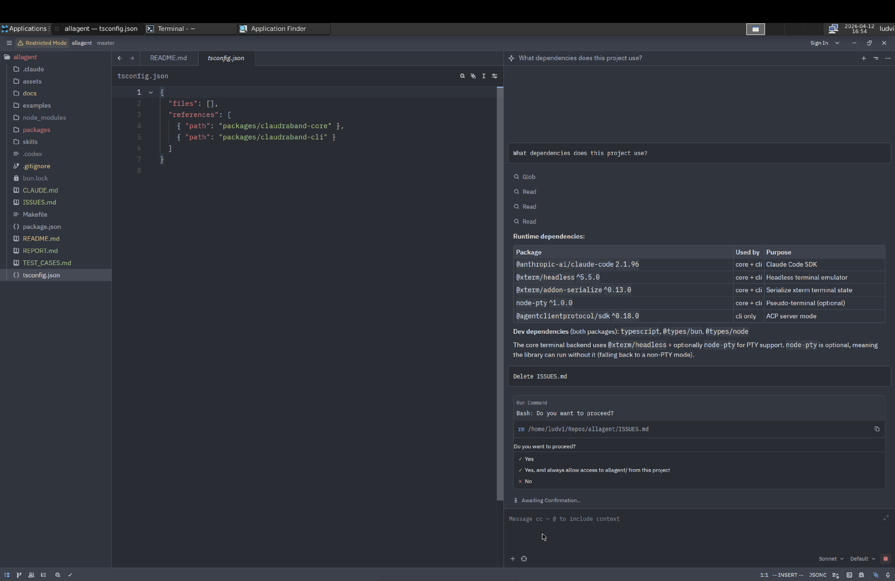 Zed using claudraband ACP as an alternative frontend