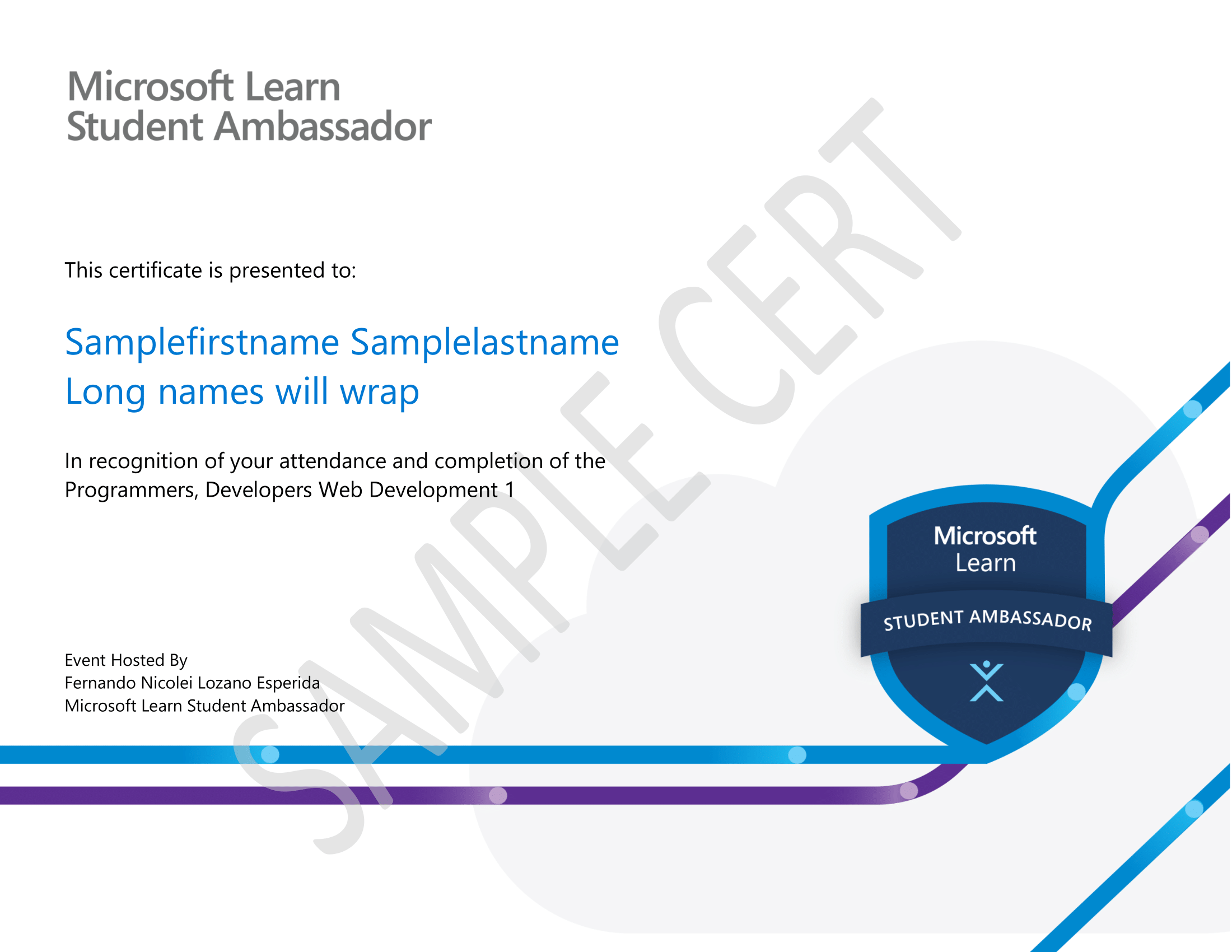Sample Generated Certificate