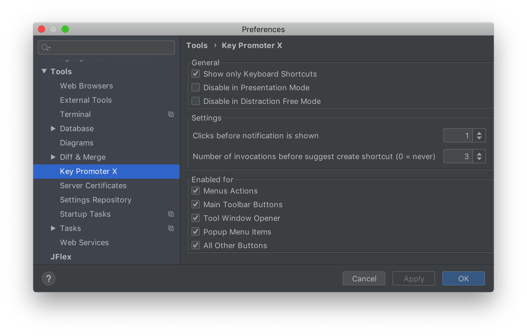 Settings Panel