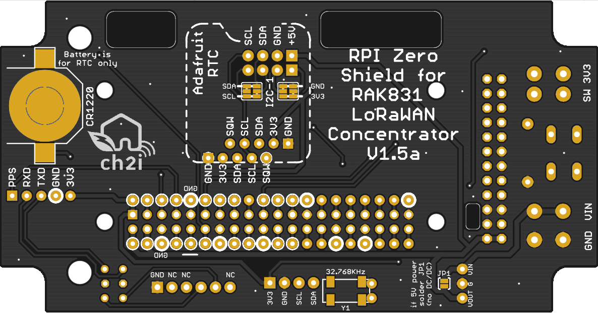 RAK831 Zero Shield V1.5 PCB Bottom