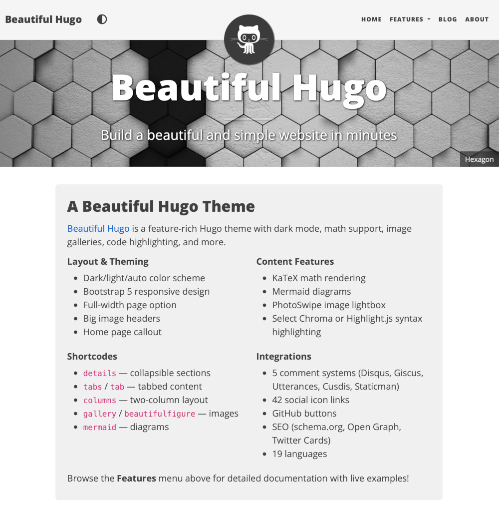 Beautiful Hugo Theme Screenshot
