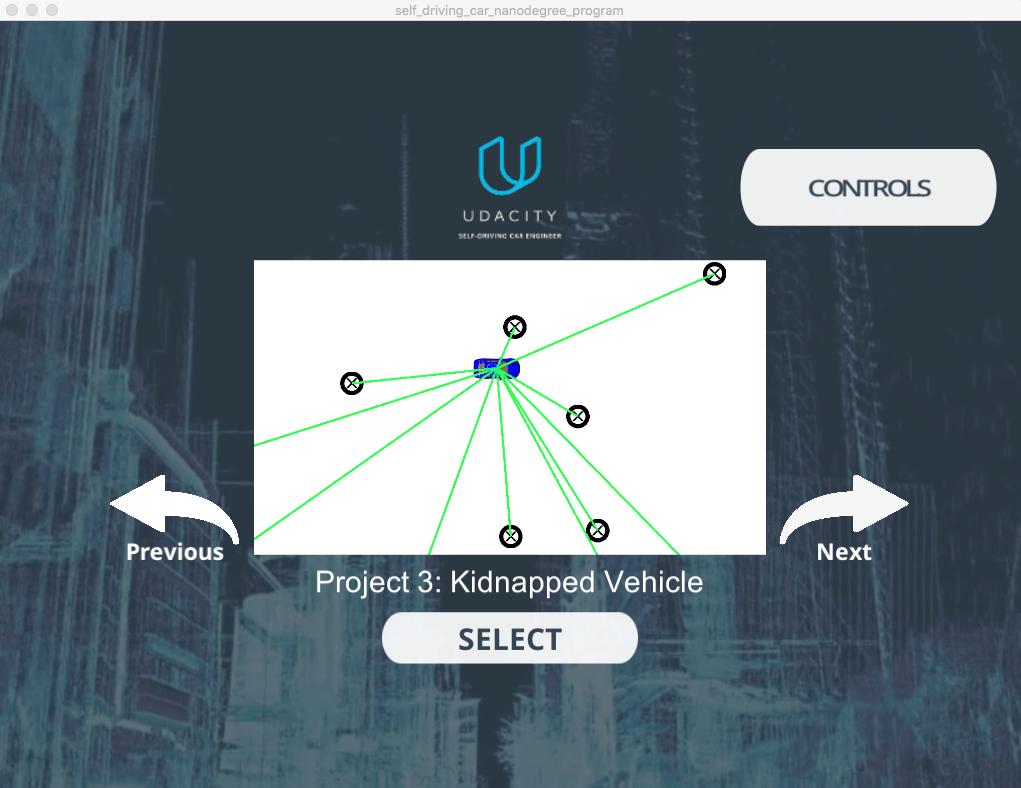 Simulator Kidnapped Vehicle project