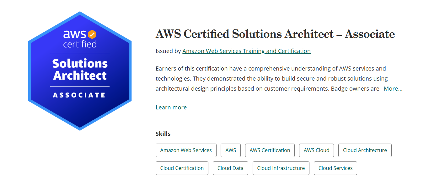 AWS Certified Solutions Architect Associate
