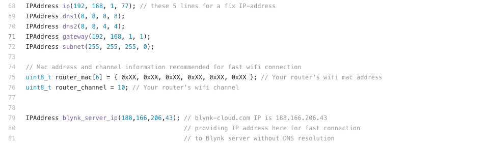 IP address settings