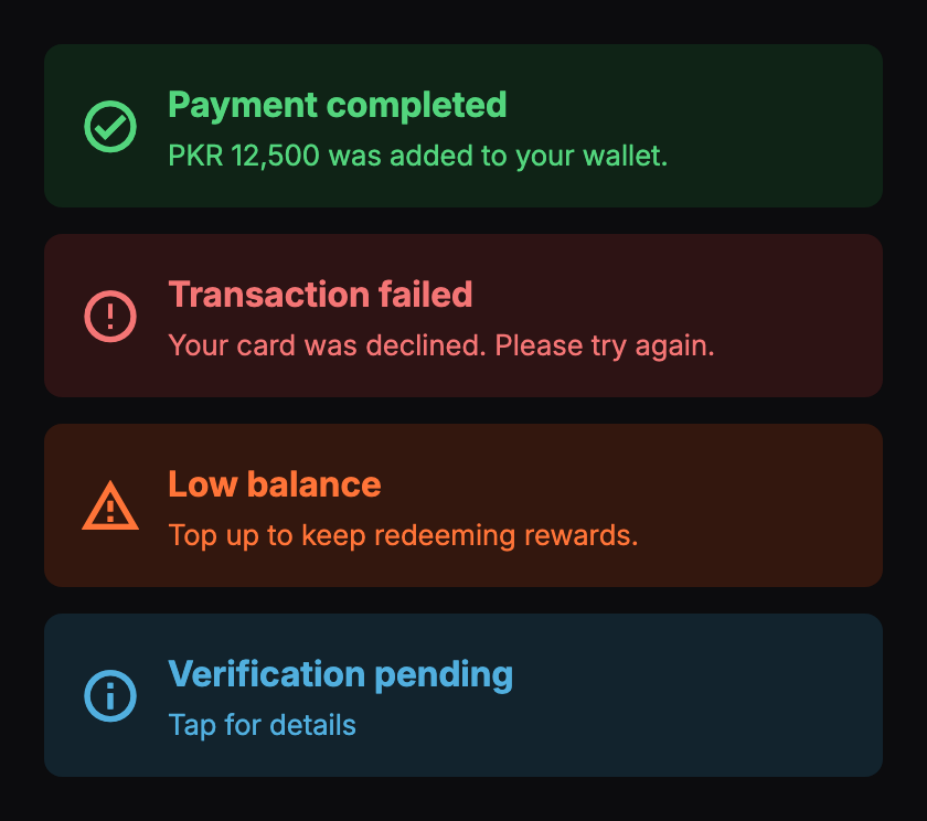 Status cards