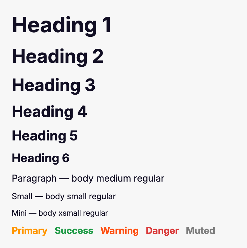 StyledText typographic scale and colors