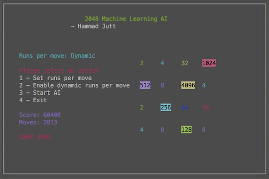 2048 - Solving 2048 with AI 🤖. Leveraging Monte-Carlo (MC) Move