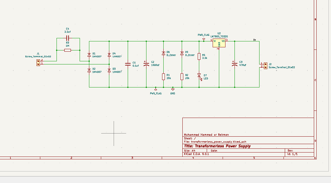 Transformerless power supply, from the project README