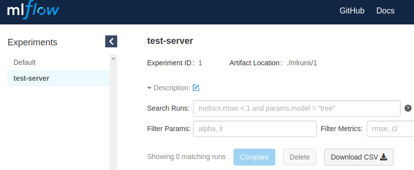 MLflow UI