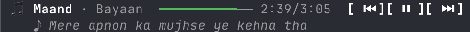 now-playing: Spotify track, progress bar and synced lyrics inside Claude Code