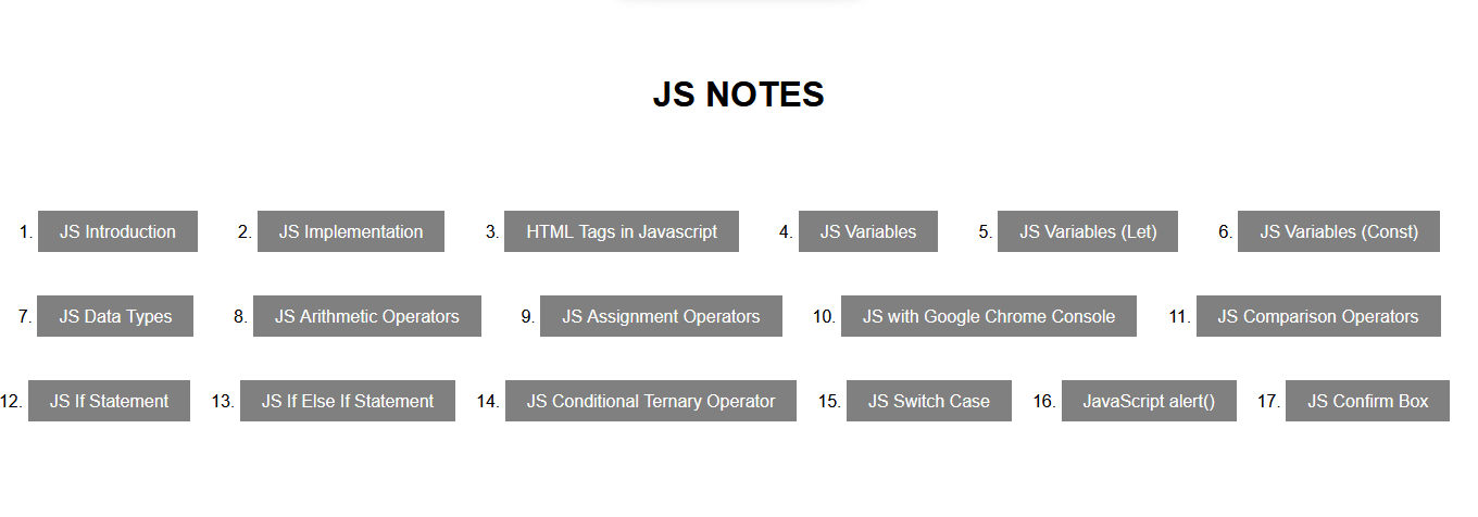 JavaScript Notes