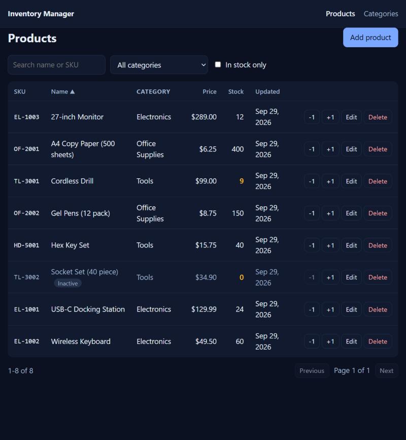 Inventory Manager screenshot