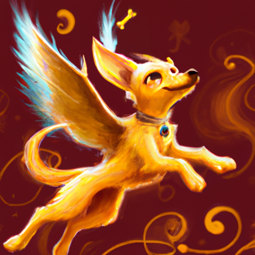 cute magical flying dog - edits by DALL-E